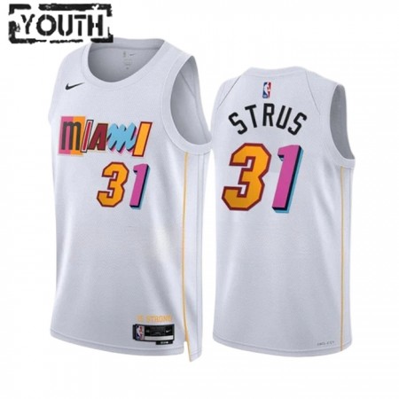 NBA Børn Trøje Miami Heat Max Strus 31 2022-23 Nike City Edition Hvid Swingman NBA Børn Trøje Miami Heat Max Strus 31 2022-23 Nike City Edition Hvid Swingman